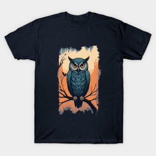 Vintage Owl under the Beautiful Moon T-Shirt